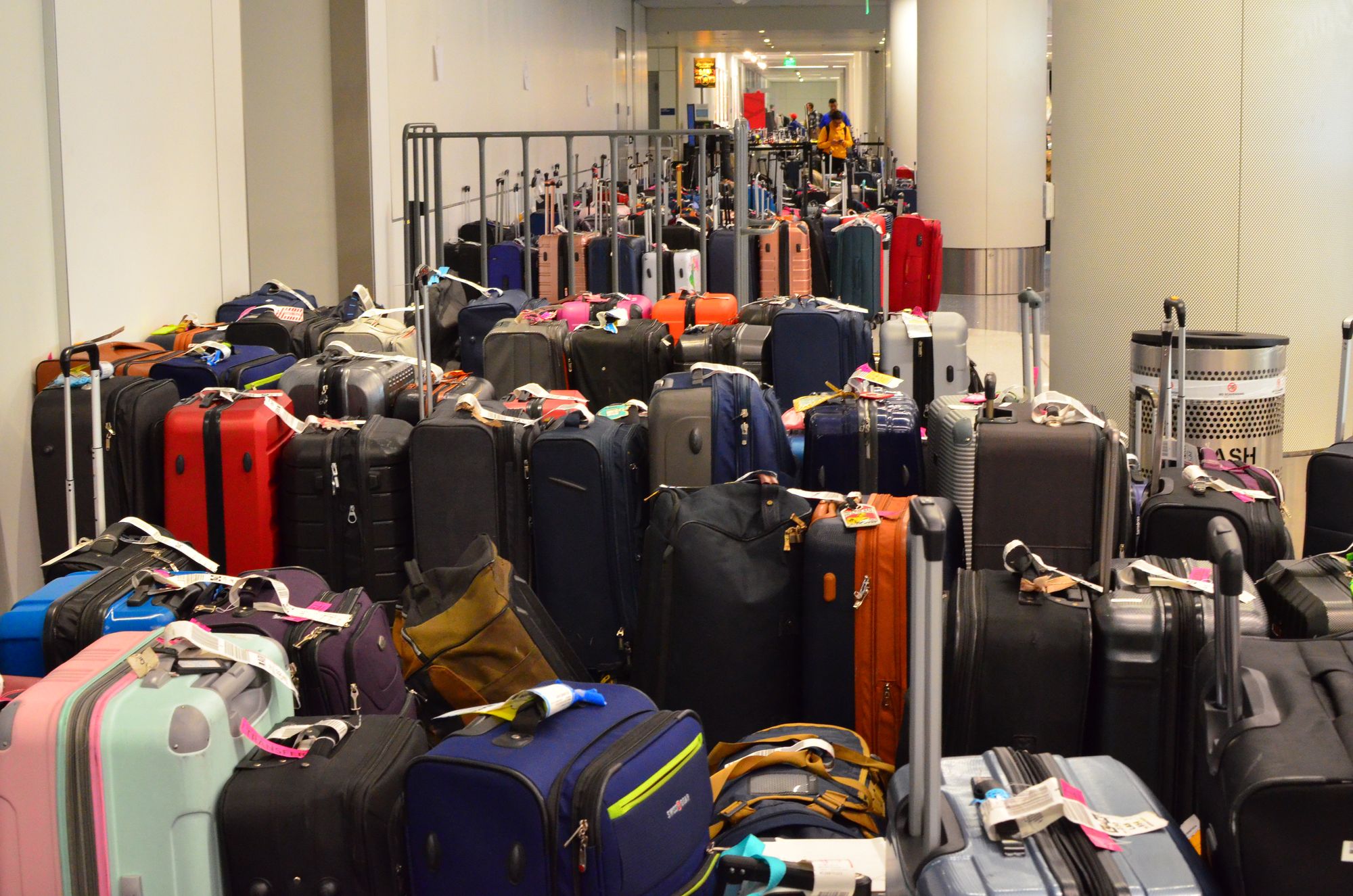 A sea of checked bags