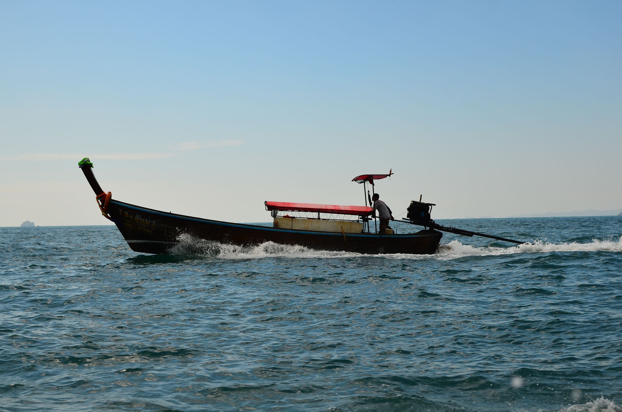 A Railay Beach boat in operation